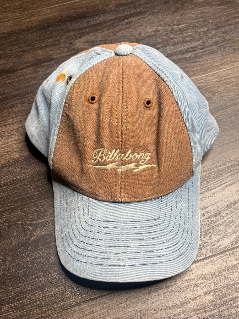 RARE Vintage Y2K Billabong Surf Snap Back Hat Brown Blue